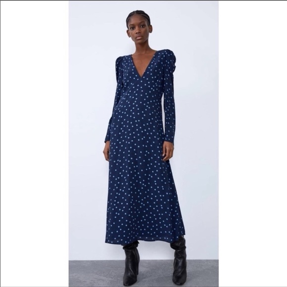 Zara Голубое Платье фото 6